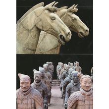 Charlot Horses 2x Qin Dynasty Warriors Terracotta 2x Postcard s