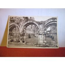 NORMAN CHAPTER HOUSE, MUCH WENLOCK PRIORY, SHROPSHIRE. used postcard 1953 pm #