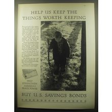 1959 U.S. Savings bonds Ad - Help us keep the things worth keeping