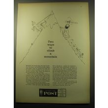 1959 Saturday Evening Post Magazine Ad - Two ways to climb a mountain