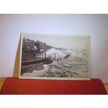 ROUGH SEA, BLACKPOOL LANCASHIRE used antique postcard RP 1917 pm =