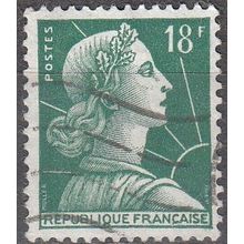 France 1958 Michel 1208I O Cote (2008) 0.30 € Marianne de Muller Cachet rond