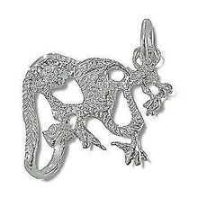 Sterling Silver Diamond Cut Serpent Dragon Pendant