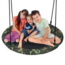 40 Inch Flying Saucer Tree Swing Outdoor Play Set with Adjustable Ropes Gift ...