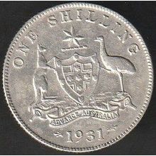 1931 Australia 1 Shilling coin