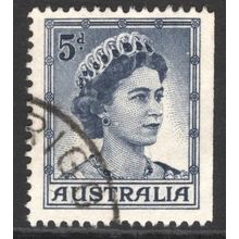 AUSTRALIA 1959/62: QUEEN ELIZABETH II DEFINITIVES - 5d SLATE USED (G7)