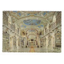 ABBEY LIBRARY, , ADMONT used postcard vgc =