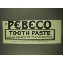 1913 Pebeco Tooth Paste Ad