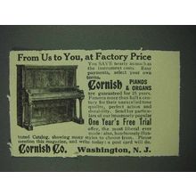 1913 Cornish Piano Ad - From Us to You