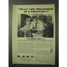 1958 Mutual of New York MONY Insurance Ad - A Discount