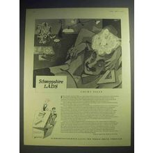 1958 Schweppes Soda Ad - Schweppshire Lads Court Niles