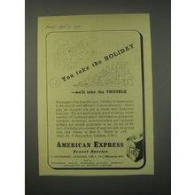 1949 American Express Travel Service Ad - You take the holiday