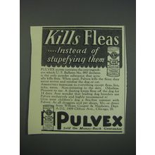 1930 Pulvex Flea Powder Ad - Kills Fleas instead of stupefying them