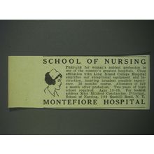 1930 Montefiore Hospital Ad - School of Nursing