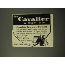 1954 The Cavalier Resort Ad - The Cavalier a resort club