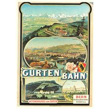 Gurten Bahn Bern Aktienbrauerie Zum Garten Swiss Travel Poster Postcard