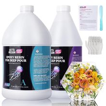 LET'S RESIN EPOXY RESIN Deep Pour Epoxy Resin 1.5 Gallon,2 to 4 Inch Depth Cryst