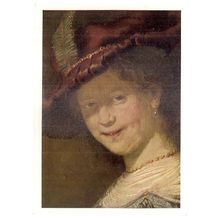 SASKIA LAUGHING by REMBRANDT unused vintage postcard