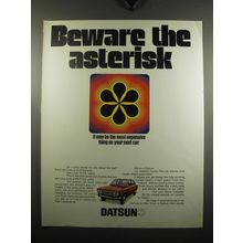 1971 Datsun Cars Ad - Beware the asterisk