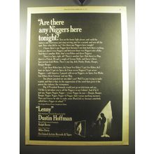 1975 Lenny Motion Picture Soundtrack Album Ad - Are there any Niggers here