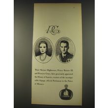 1956 Lanvin Arpege Perfume Ad - Prince Rainier III and Princess Grace