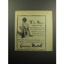 1957 Germaine Monteil Pour le Soleil Advertisement - The Sun - friend or foe?