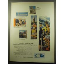 1959 SAS Scandinavian Airlines System Ad - It's globally yours on SAS
