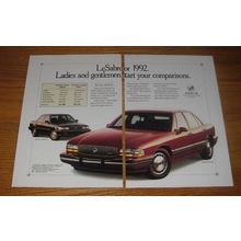 1992 Buick LeSabre Ad - Ladies and gentlemen start your comparisons