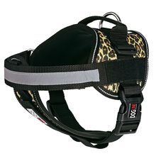 Multi Purpose Dog Harness Leopard Brown M 22"-30"