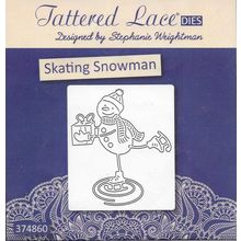 Tattered Lace. Skating Snowman Die. Die Cutting Cardmaking Scrapbooking Crafts