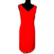 1.2.3. UN DEUX TROIS , Red Linen Beads Fringe Trim Dress S , 10 UK