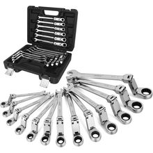 DISEN Ratchet Wrenches Set 13Pcs, Double Jointed Flex Head Ratcheting Wrench Set