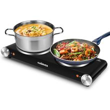 Cusimax Hot Plate for Cooking 1800W Portable Electric Double Burner Countertop C