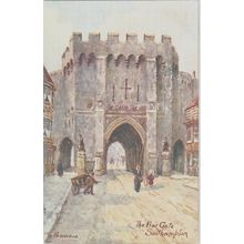 Artist Drawn Bargate Southampton Hampshire Postcard (QHAM216)