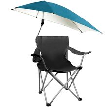 Foldable Beach Chair with Detachable Umbrella Armrest Adjustable Canopy Stool...