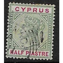 CYPRUS 1894 QV ½pi DIE II USED SG40