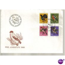 1968 SWITZERLAND BIRDS PRO JUVENTUTE 1968 FDC