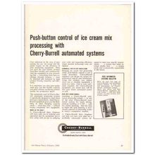 cherry-burrell corp 1960 push-button control mix ice cream vintage ad