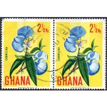 Ghana 1967 2,1/2Np Value. Commelina. Fine Used Pair