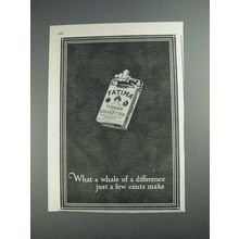 1925 Fatima Cigarettes Ad - A Whale of a Difference