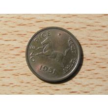 India 1951 1 Pice B/U Coin