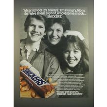 1986 Snickers Candy Bar Ad - After School It's Always: I'm Hungry, Mom