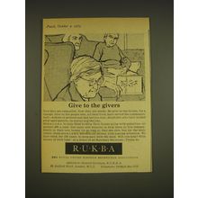 1963 RUKBA Royal United Kingdom Beneficent Association Ad - Give to the givers