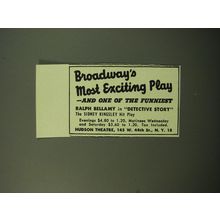 1950 Detective Story Play Ad - Broadway's most exciting play