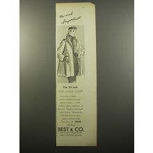 1950 Best & Co. Fur Lined Coat Ad - New and important