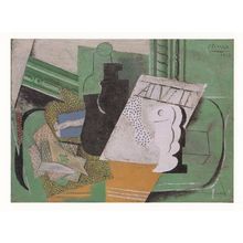 Picasso Playing Pack Of Cards Bottle Packet Of Tobacco Glass Painting Postcard