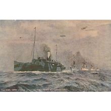 Isle of Man RMS King Orry British Fleet German Navy Surrender 1916 Postcard