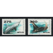 Neth. Antilles Mako Shark Manta Ray Fish 2v 1998 MNH SG#1302-1303