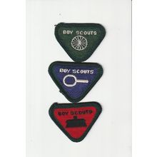 Scout Badges UK Pre 67 -Wolf Cub Proficiency - 3 x Various - Black Backs (PF46)