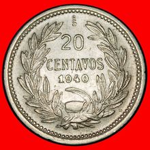 Ⰶ COMMUNIST HAMMER (1919-1941): CHILE ★ 20 CENTAVOS 1940!★LOW START★NO RESERVE